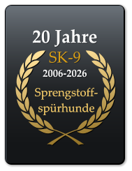 20 Jahre SK-9  2006-2026 Sprengstoff-spürhunde Sprengstoff-spürhunde